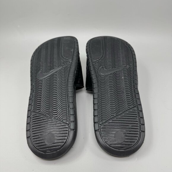 Nike Benassi JDI Womens Size 9 343881-011 Black Open Toe Slip On Slide Sandals - Picture 8 of 8